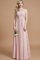 A-Line Prinzessin Chiffon Bodenlanges Brautjungfernkleid mit Reißverschluss - Bild 4