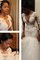 Tüll Normale Taille Bodenlanges Brautkleid mit V-Ausschnitt mit Bordüre - Bild 2