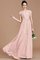 Prinzessin Chiffon Juwel Ausschnitt Kurze Ärmeln Bodenlanges Brautjungfernkleid - Bild 27