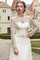 Etui Juwel Ausschnitt Langärmeliges Brautkleid aus Spitze mit Rücken Schnürung - Bild 2