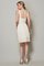 Reißverschluss Etui Knielanges Mini Brautjungfernkleid mit Schaufel Ausschnitt - Bild 30