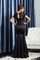 Empire Taille Reißverschluss Kurze Ärmeln Brautmutterkleid mit Applike aus Satin - Bild 2