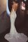 Reißverschluss Meerjungfrau Stil Attraktiv Ärmelloses Paillette Ballkleid mit Rüschen - Bild 2