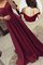 Modus Prinzessin Natürliche Taile A-Line Schulterfrei Abendkleid aus Satin - Bild 2