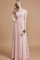 A-Line Prinzessin Chiffon Bodenlanges Brautjungfernkleid mit Reißverschluss - Bild 1