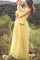 Ärmelloses Trägerlos Romantisches Brautjungfernkleid mit Plissierungen mit Sweep Zug - Bild 1