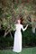 A-Line Plissiertes Bodenlanges Konservatives Brautkleid aus Chiffon - Bild 1