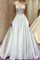 Satin Sweep Zug A-Linie Prinzessin Exquisit Brautkleid mit Bordüre - Bild 1