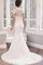 Meerjungfrau Spitze V-Ausschnitt Brautkleid mit Applike mit Kurzen Ärmeln - Bild 2