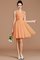 A linie Chiffon Mini Brautjungfernkleid mit Schleife mit Gürtel - Bild 24