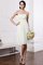 Plissiertes Chiffon Knielanges Mini Brautjungfernkleid mit Empire Taille - Bild 19