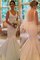 Ärmelloses V-Ausschnitt Normale Taille Satin Brautkleid mit Sweep zug - Bild 1