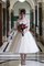 Dreiviertel Länge Ärmeln Halbe Ärmeln Elegantes Konservatives Brautkleid mit Bordüre - Bild 1