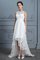 Prinzessin Natürliche Taile Hinreißend A-Line Asymmetrisch Brautkleid mit Bordüre - Bild 3