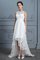 Prinzessin Natürliche Taile Hinreißend A-Line Asymmetrisch Brautkleid mit Bordüre - Bild 3