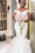Tüll Meerjungfrau Stil Schulterfrei Attraktiv Ärmelloses Brautkleid mit Sweep Zug - Bild 2