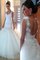 Normale Taille V-Ausschnitt Meerjungfrau Träumer Brautkleid aus Tüll mit Applikation - Bild 1