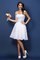 Prinzessin A-Line Mini Brautjungfernkleid mit Reißverschluss mit Blume - Bild 29