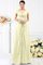 Drapiertes Prinzessin Plissiertes Bodenlanges Brautjungfernkleid mit Kurzen Ärmeln - Bild 8