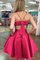 Ehrbar Prinzessin A-Linie Satin Normale Taille Mini Abschlusskleid - Bild 2