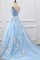 Sweep Zug Kurze Ärmeln Schlichtes Ballkleid mit Reißverschluss mit Gekappten Ärmeln - Bild 2
