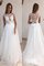 A-Line Prinzessin Tüll Schaufel-Ausschnitt Brautkleid ohne Ärmeln - Bild 1