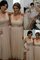 Normale Taille V-Ausschnitt Prinzessin Bodenlanges Brautjungfernkleid aus Chiffon - Bild 1