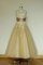 Trägerlos Wadenlanges Informelles Brautkleid mit Applike mit Rücken Schnürung - Bild 2