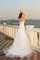 Satin Seeküste Sittsames Brautkleid mit Blume mit Rücken Schnürung - Bild 2