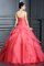 Organza Duchesse-Linie Bodenlanges Partykleid mit Blume mit Empire Taille - Bild 2