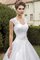 Spitze Kurze Ärmeln Elegantes Brautkleid mit Gekappten Ärmeln mit Kristall - Bild 2
