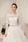 Lange Ärmeln Bateau Bodenlanges Brautkleid mit Bordüre mit Applike - Bild 2