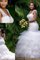 Organza Getrennt Ärmelloses Kathedral Schleppe Meerjungfrau Brautkleid mit V-Ausschnitt - Bild 3