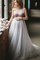 Ärmelloses Romantisches Bodenlanges Brautjungfernkleid mit Applike mit Plissierungen - Bild 1