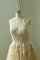 A-Linie Ärmellos Plissiertes Brautkleid mit Bordüre mit Applike - Bild 2