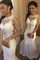 Schaufel-Ausschnitt Meerjungfrau Satin Brautkleid mit Applike ohne Ärmeln - Bild 1