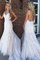 Herrlich Normale Taille Tüll Meerjungfrau Brautkleid mit Applikation mit V-Ausschnitt - Bild 1