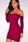 Off-the-Schulter Polyester Sexy Elasthan Bodycon kleider Mit langen Ärmeln Club Kleider - Bild 1