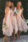 Prinzessin A-Linie Asymmetrisch V-Ausschnitt Brautjungfernkleid mit Bordüre - Bild 1