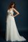 Sweep Zug V-Ausschnitt Schlichtes Brautkleid aus Spitze mit Stickerei - Bild 2