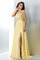 Chiffon A-Line Perlenbesetztes Anständiges Abendkleid mit Sweep Zug - Bild 7
