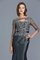 Meerjungfrau 3 /4 Länge Ärmeln Energisch Taft Bodenlanges Brautmutterkleid mit Applike - Bild 7