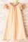 Prinzessin Chiffon Kurze Ärmeln Wadenlanges Blumenmädchenkleid mit Empire Taille - Bild 2
