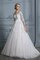 Duchesse-Linie Natürliche Taile V-Ausschnitt Niedlich Brautkleid mit Bordüre aus Tüll - Bild 6