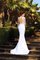 Langärmeliges Normale Taille Satin Brautkleid mit Gericht Schleppe mit Applike - Bild 2