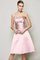 Prinzessin Ärmellos Normale Taille Knielanges Brautjungfernkleid mit Drapierung - Bild 21