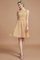Ärmelloses Natürliche Taile A-Linie Kurzes Brautjungfernkleid mit Bordüre - Bild 17