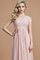 A-Line Prinzessin Chiffon Bodenlanges Brautjungfernkleid mit Reißverschluss - Bild 3