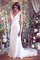 Enganliegendes Meerjungfrau Stil Plissiertes Brautkleid mit V-Ausschnitt mit Knöpfen - Bild 2