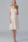 Herz-Ausschnitt Chiffon Asymmetrisch Mini Brautjungfernkleid mit Schichtungen - Bild 1